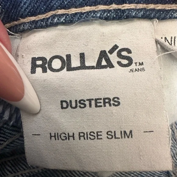 ROLLA"S High Rise Slim Jeans - Dusters Raw Hem Size 24 - Picture 2 of 5